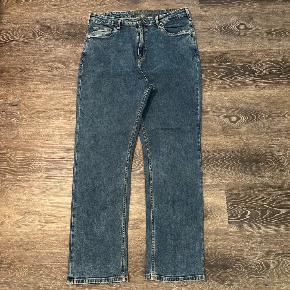 Straight leg denim jeans